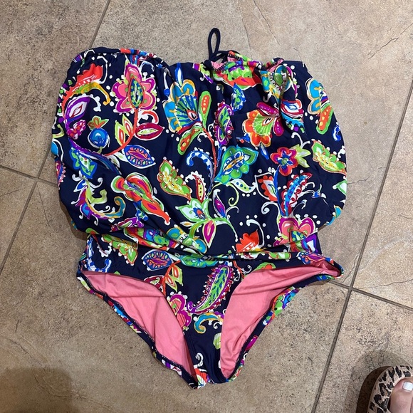 Anne Cole Multicolor Paisley One Piece Swimsuit - Picture 3 of 3
